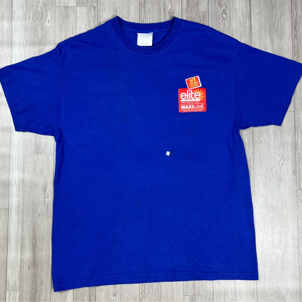 Size L - Hanes Heavy Weight Brand - Elite Lightning USA Vintage T-Shirt (LxW: 28x21 in)