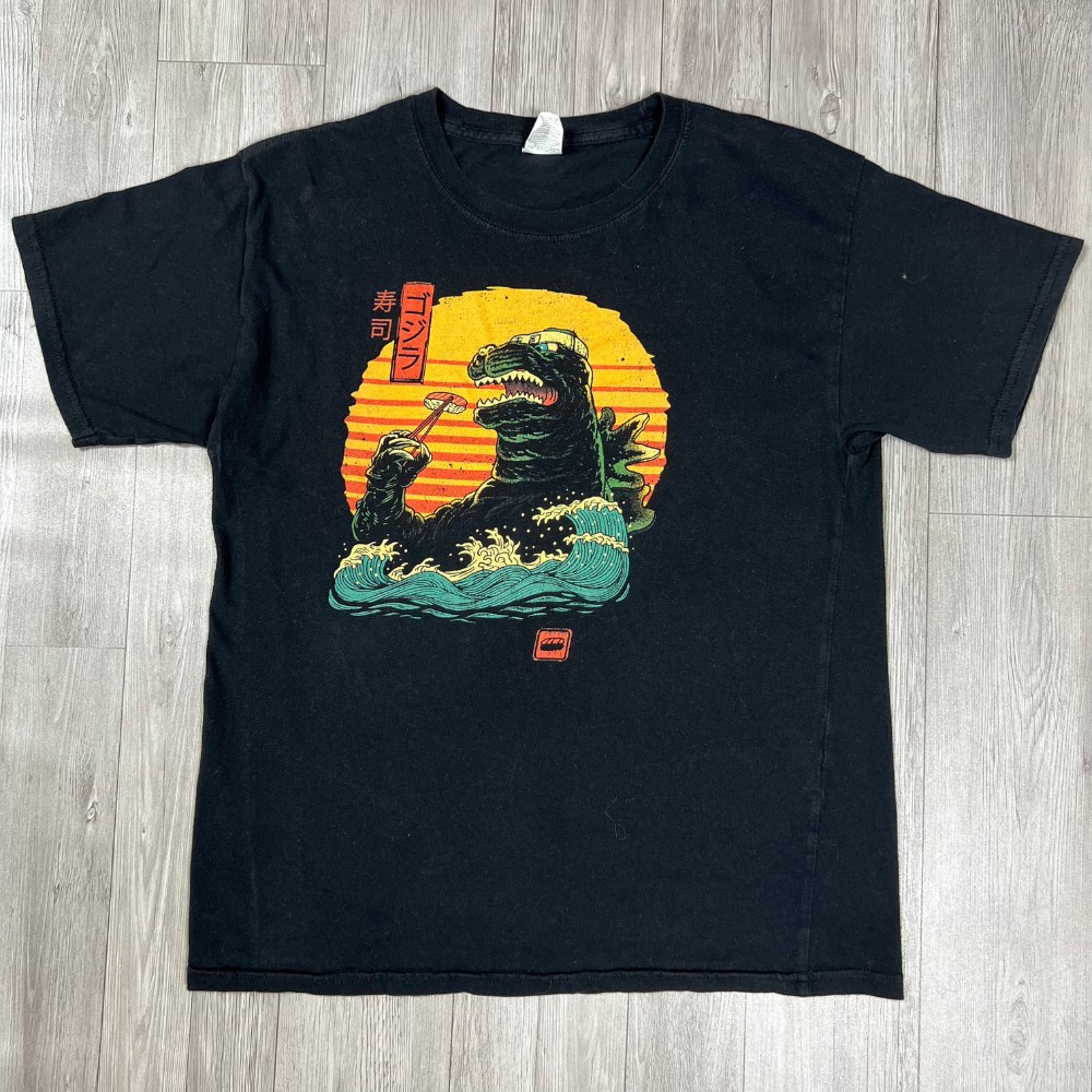 Size S - Gildan Soft Style Brand - Godzilla Vintage T-Shirt (LxW: 24x18 in)