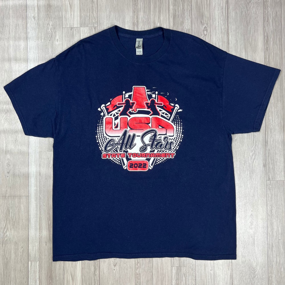 Size XL - Gildan Heavy Cotton Brand - USA All Stars State Tournament 2022 Vintage T-Shirt (LxW: 29x23 in)